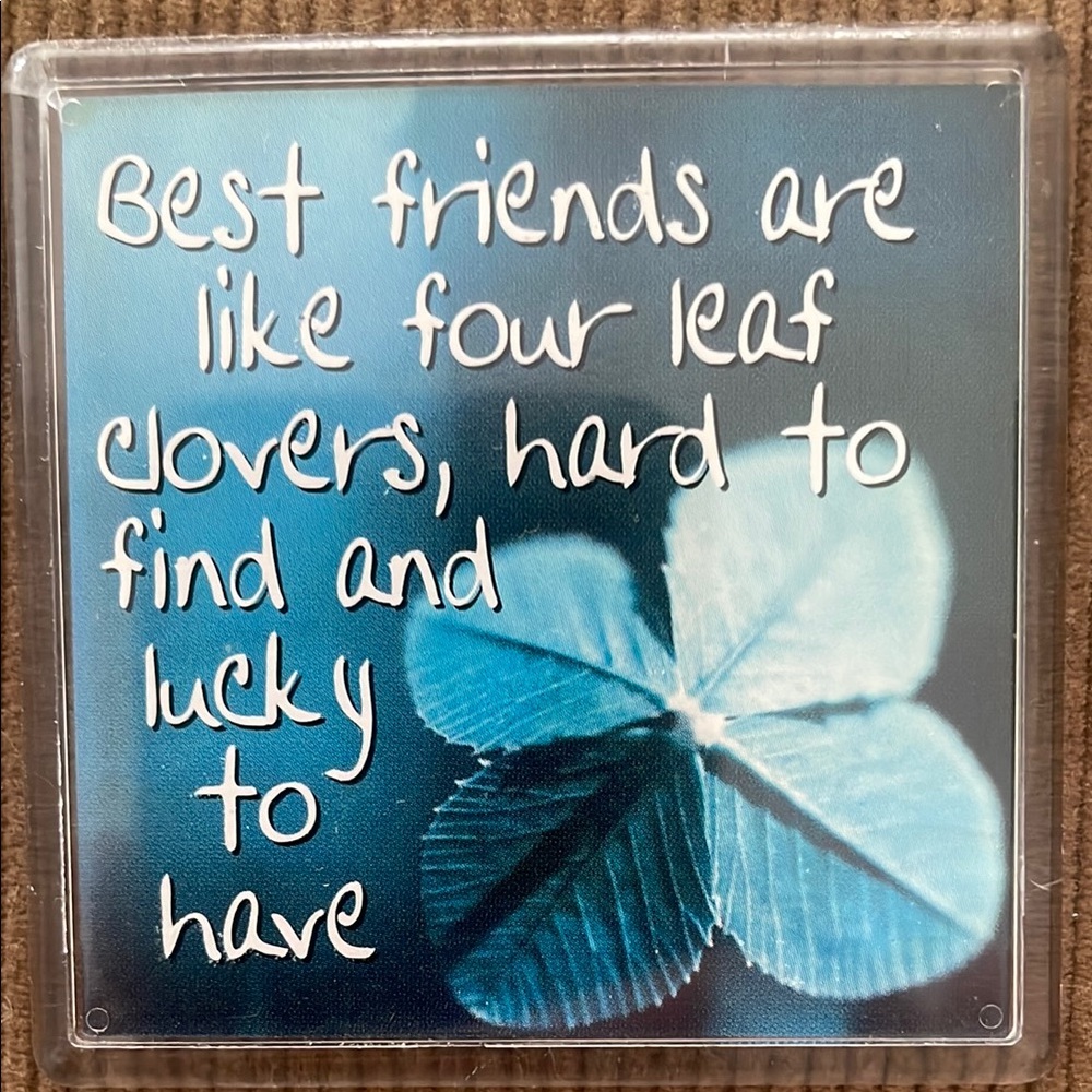 Inspirational Four Leaf Clover Plaque Fridge Magnet
